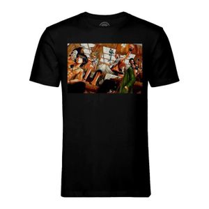 T-SHIRT T-shirt Homme Col Rond Noir Fairy Tail Natsu Gray 