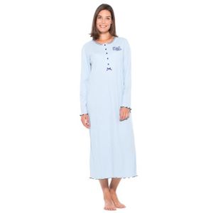 Chemise de nuit longue pilou femme 2025