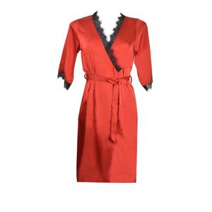 Déshabillé Peignoir Satin Femme – Taille 42 (petite) – Rose – Queentex – Neuf Sans étiquettes