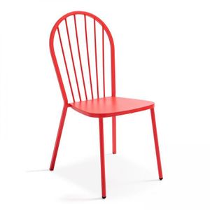FAUTEUIL JARDIN  Chaise de jardin bistrot en acier rouge - Oviala -