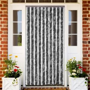 Rideau De Porte Chenille Gris Et Blanc 100 X 220 Cm Swt Achat