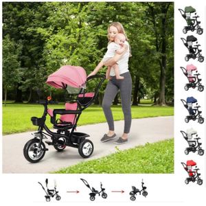 XUANYU 3 En 1 Tricycle Évolutif – Draisienne, Vélo Et Tricycle Pour Enfants De 1 à 4 Ans, Rose Et Noir