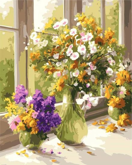 Peinture par Numéro pour Adultes, Fleurs Peinture par Numéros, DIY