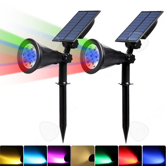 Projecteur Solaire de Couleur RGB Extérieur LED