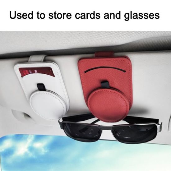 Support Lunettes Voiture Avec Strass | Porte-Lunettes Pare-Soleil Multifonction + Clip Pour Billets