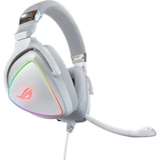 ASUS  ROG Delta White Edition casque Arceau Blanc ( ROG DELTA RGB Gaming Headset USB-C [USB2 Adapter] Hi-Fi ESS Quad-DAC Boom Mic Au