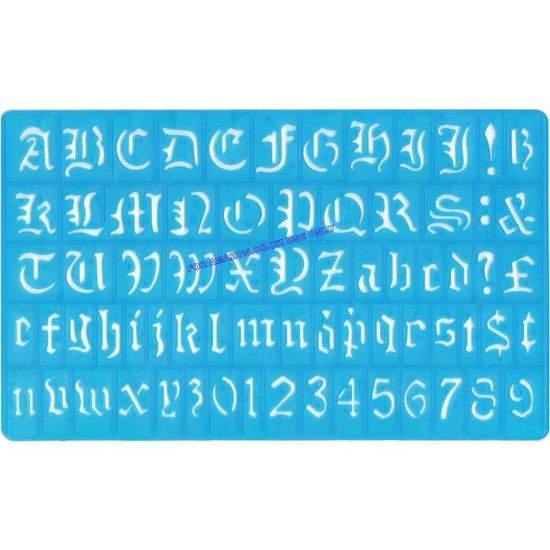 Pochoir Alphabet 3D Police Ombré - Lettres Et Chiffres Majuscules 20 Mm - Pour école Et DIY