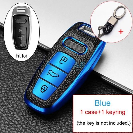 Housse De Clé Voiture OATSBASF Pour Audi A4 A5 A6 A7 Q5 Q7 Q8 RS SQ | Coque TPU Anti-rayures 3 Touches
