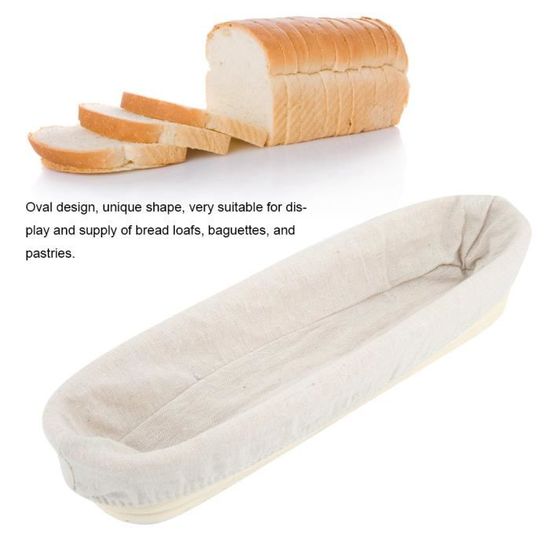 Banneton à Pain Ovale En Rotin Naturel XL - Panier De Levée Imperméable Avec Brosse Pour Boulangerie Artisanale