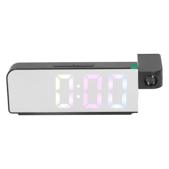 Réveil Projecteur LED - Projette L'heure Au Plafond - Affiche Aussi Température Et Humidité - Design Compact Pour Chevet