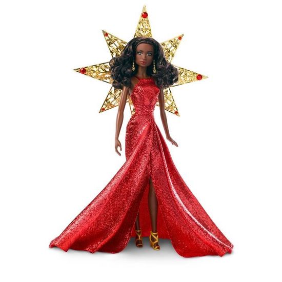 Poupee Barbie Noel 2017 Nikki MATTEL DYX40 Robe fourreau rouge Coffret premium Cdiscount Jeux Jouets