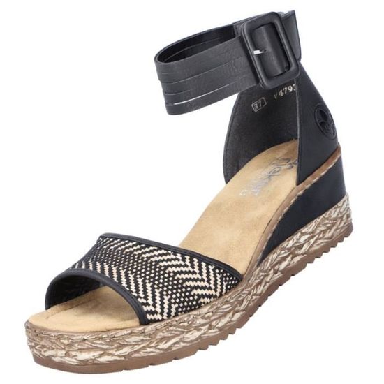 Sandales I Love Shoes Danielle – Noires, Talon Compensé 6,5 Cm, Taille 38, Neuves