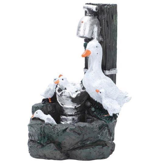 1Pc Creative Duck Sculpture Decor Delicate Resin Adornment for lampadaire de jardin - lampe de jardin luminaire d'exterieur