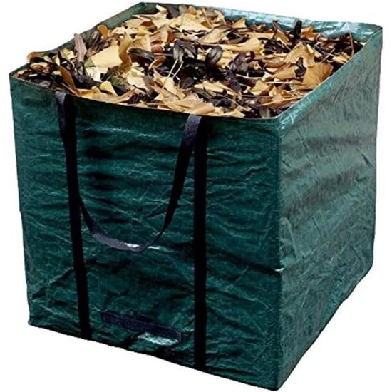Lot De 3 Sacs à Déchets De Jardin 270L - Carrés, Imperméables, Avec Poignées - Réutilisables Et Pliables