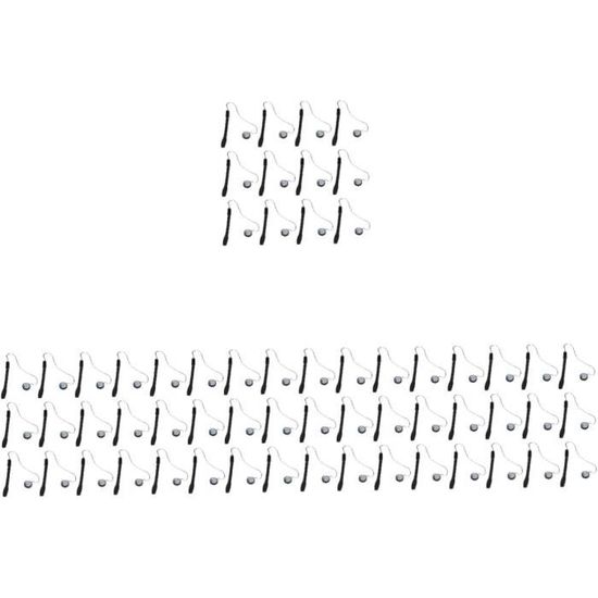 12x Supports Anti-Perte Pour Bouchons D'Objectif - Corde Élastique Noire 25cm