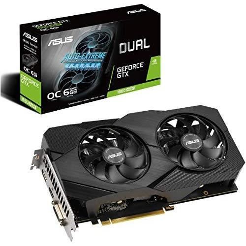 ASUS GeForce GTX 1660 Carte Graphique 6 Go Dual Fan Evo Edition VR Ready HDMI DisplayPort DVI (DUAL-GTX1660S-O6G-EVO)