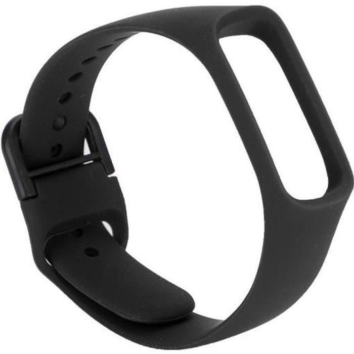 Bracelet de montre monobloc en silicone de couleur unie pour Samsung Galaxy fit-e - SM-R375 (noir)