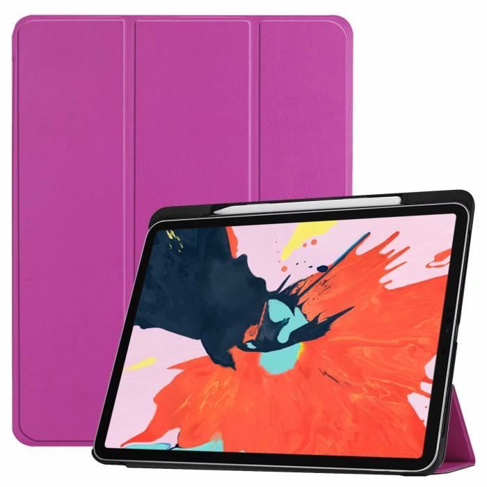 SEULEMENT pour iPad Pro 12.9 Coque 2018 Version, Antichoc Étui Smart Tablette Housse avec Support et Fente Stylo