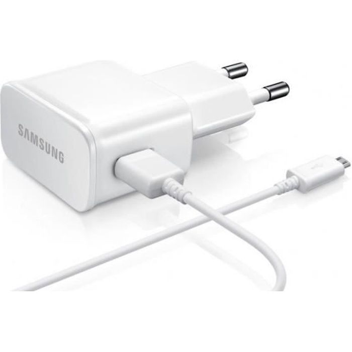 Samsung Galaxy A3 2016 (A310) Chargeur secteur 2A + cable BLANC Micro USB d'Origine ETA-U90EWE