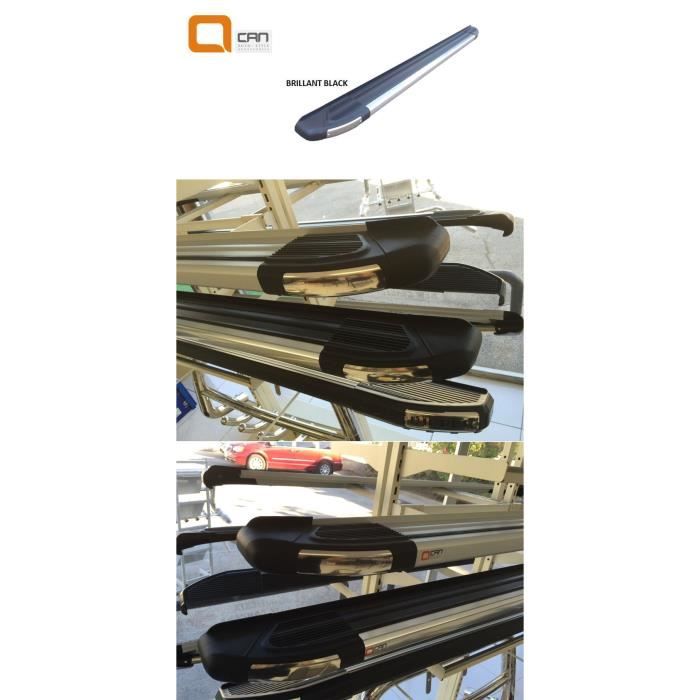 Marche-pieds latéraux pour Hyundai Santa Fé III 2013> (le jeu D+G), série Brillant black 173cm