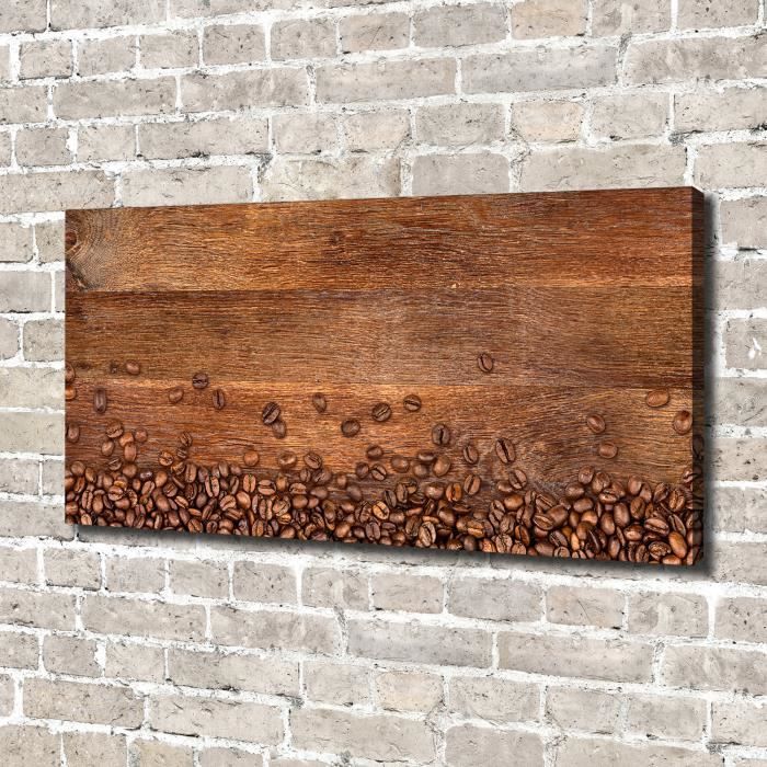 Tulup 140x70 cm art mural - Image sur toile:- Nourriture boissons - Grains De Café - Brun Noir