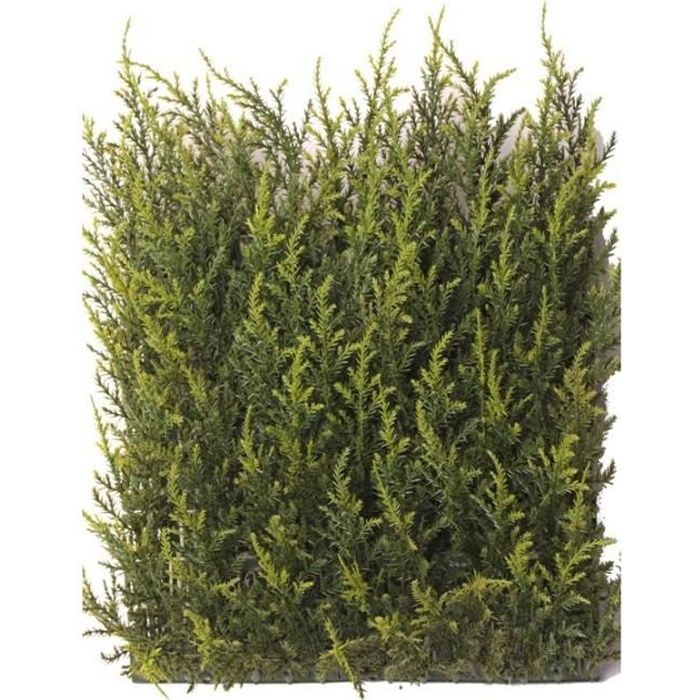 artplants Lot 3 x Plaque de cyprès artificielle NEOH, anti-uv, vert, 25x25cm - 3 pcs - Haie artificielle - Brise vue artificiel