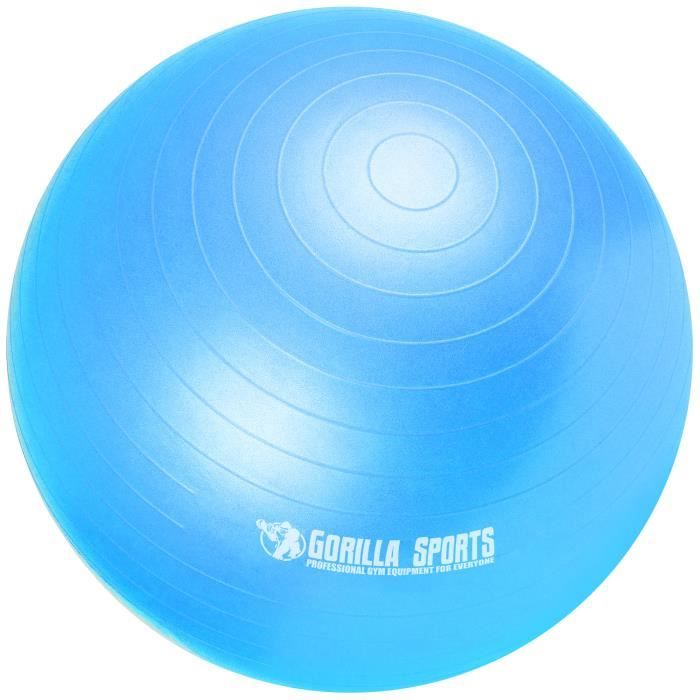 Ballon de gymnastique de couleur bleu mat - Taille : 75 cm