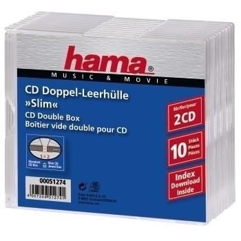 HAMA 51274 BOÎTIER SLIM POUR 2 CD LOT DE 10 TRA…