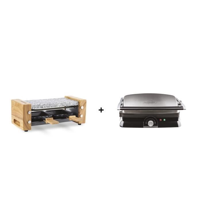 WOD2 APPAREIL A RACLETTE PIERRE + GR20 PLANCHA GRILL ET PANINI