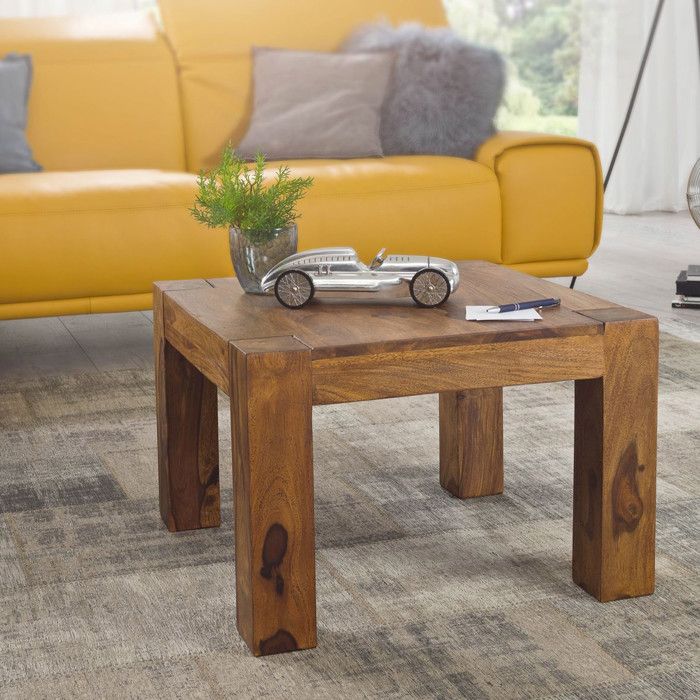 Table basse design en bois massif de Sheesham 60 cm