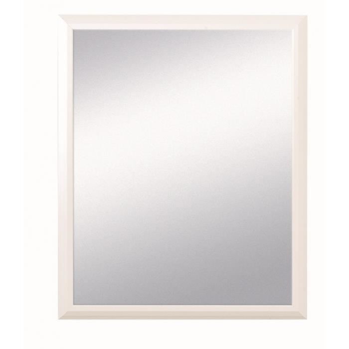 Pradel - Miroir Décoratif - Encadrement Bois Blanc - 55 cm x 45 cm (HxL) Blanc Vernis