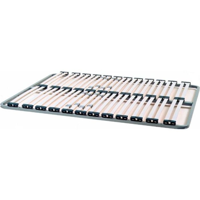 Sommier cadre doubles lattes réglables 120 x 19…