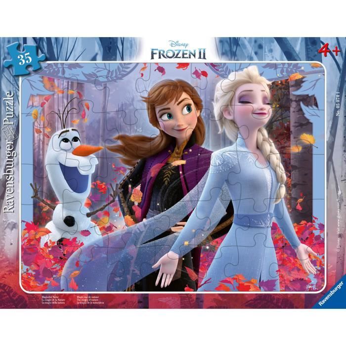 Puzzle cadre 30 pièces : La Reine des Neiges 2 (Frozen 2) Disney : La magie de la Nature Coloris Unique