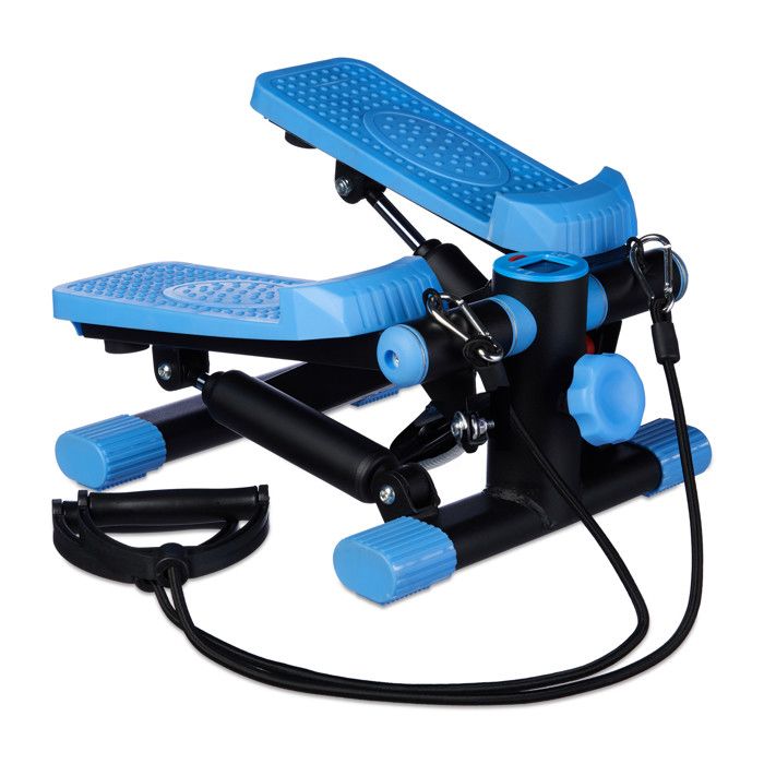Relaxdays Stepper 2 marches avec écran ordinateur mini step de fitness HxlxP: 170 x 31 x 33 cm, noir
