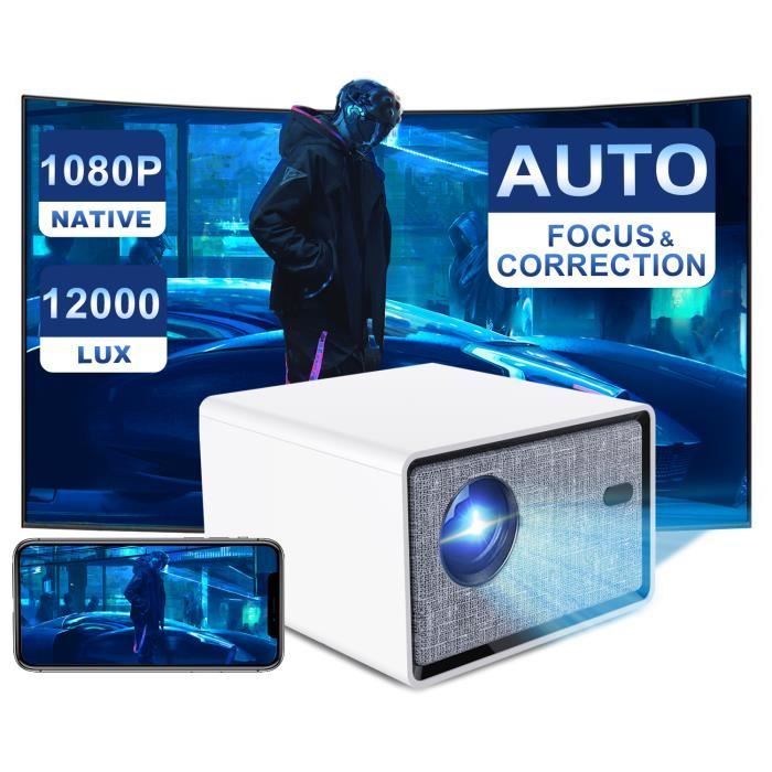 Vidéoprojecteur 4K 1080P, Retroprojecteur Full HD 12000 Lumens, Supporté 5G WiFi Bluetooth, Automatique Correction 4P/4D Zoom,Auto-F