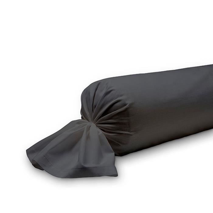 Taie de traversin Canon de fusil - 100% coton 57 fils - 45 x 185 cm - Gris foncé