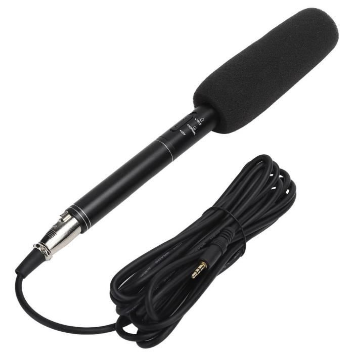 VINGVO Microphone d'enregistrement Microphone d'interview haute sensibilité noir Mini micro portable d'enregistrement filaire pour