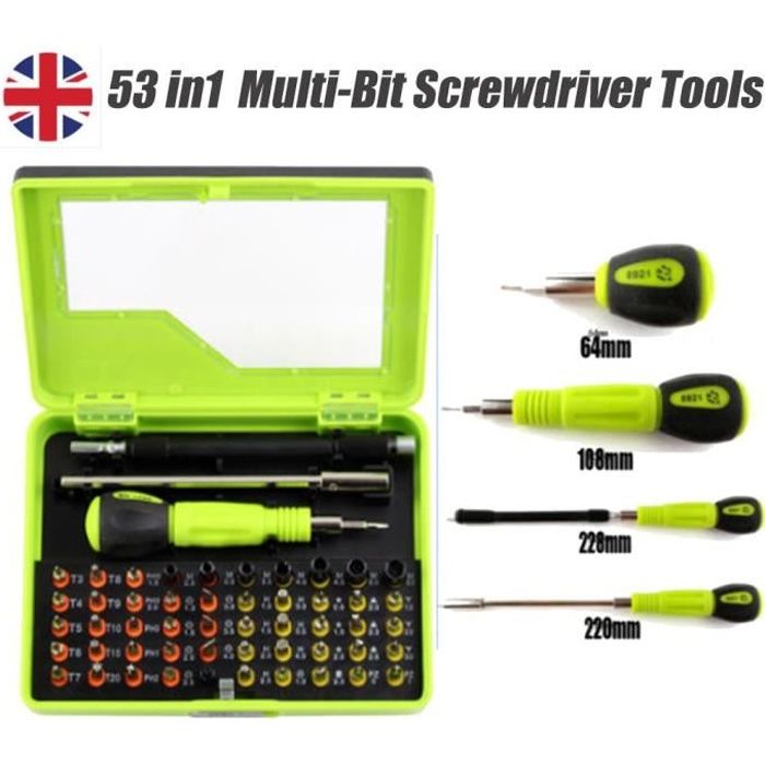 53 en 1 Kit tournevis quinconce Outil de réparation Multi Pour électroménager PC ordinateur - XY FR