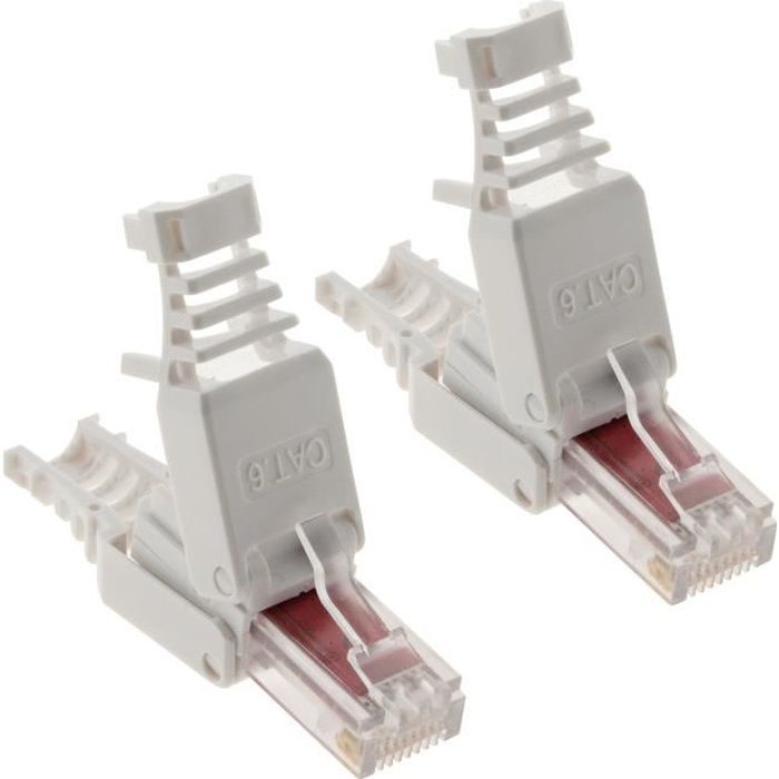 Lot de 10 fiches RJ45 CAT 6 sans outil - Zenitech