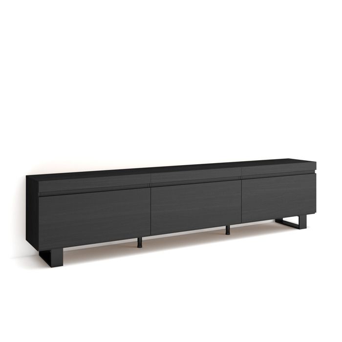 Meuble TV Banc Télé 240x35x57 cm Design industriel Noir RF3595 Meuble TV Banc Télé 240x35x57 cm Design industriel Noir RF3595