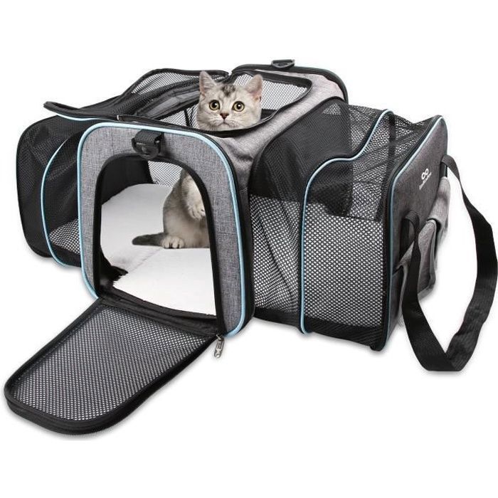Meilleurs prix pour Sac de transport pour chat et chien pliable et extensible INFINITOO - Gris - Convient aux animaux jusqu 12kg gris wake