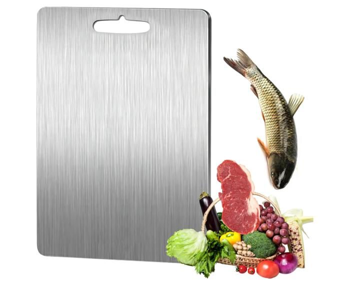 Planche à Découper En Acier Inoxydable 2025 - Planche à Découper Double Face De Qualité Alimentaire Pour Viande, Légumes Et Fruits, Facile à Nettoyer Essentiel De Cuisine