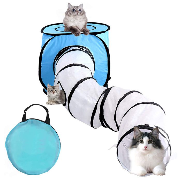 Meilleurs prix pour Ensemble de tunnel et cubes pliables pour chats, aire de jeux interactive et flexible, pour petits animaux de compagnie