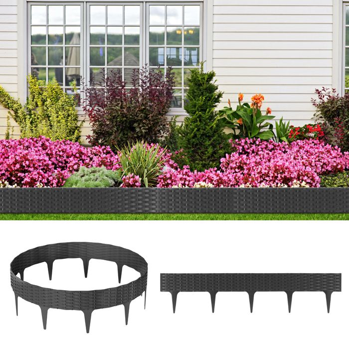 Bordure Pour Parterres De Fleurs En Bois "Lasa" En Pin Naturel Pour Clôtures Jardin Et Terrasse