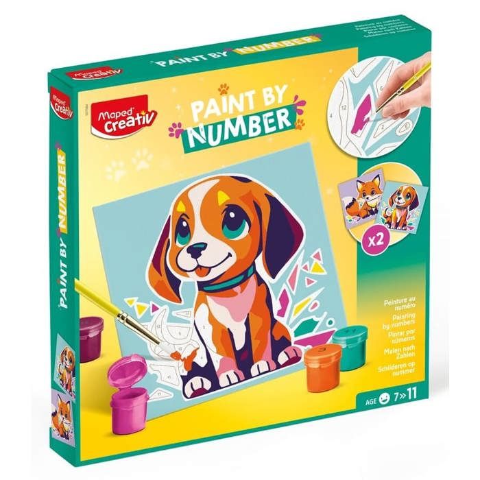 Cadeau Peinture DIY Kit Peinture Par Numéros Chien - Toile 40x50 Cm