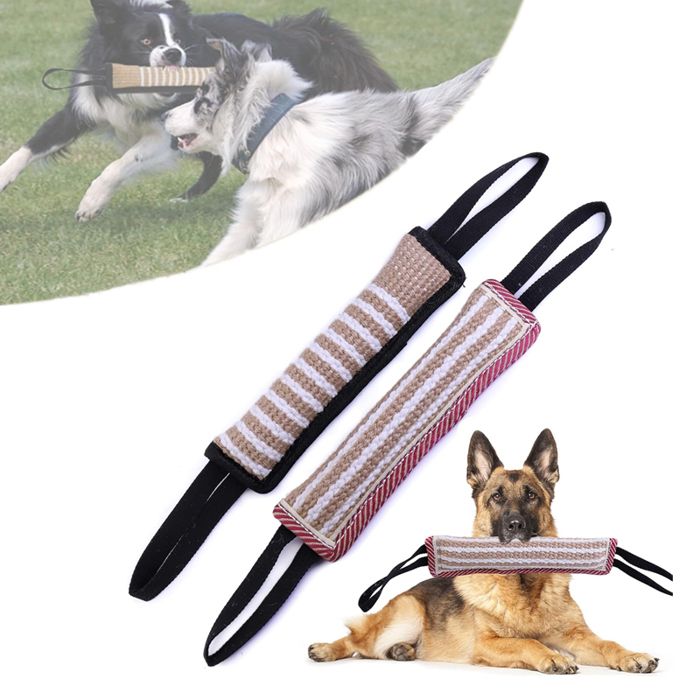 Comparer les prix de Lot de 2 jouets indestructibles pour chien jouets interactifs pour chien jeu de corde à mâcher avec 2 poignées laisse K9