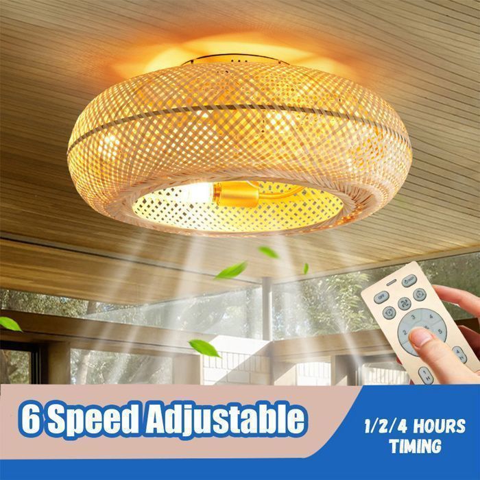 Ventilateur de plafond avec LED 6 Vitesseventilateur de chambre à coucher lampe de ventilateur de plafond îlot de cuisine -50CM - Prumya