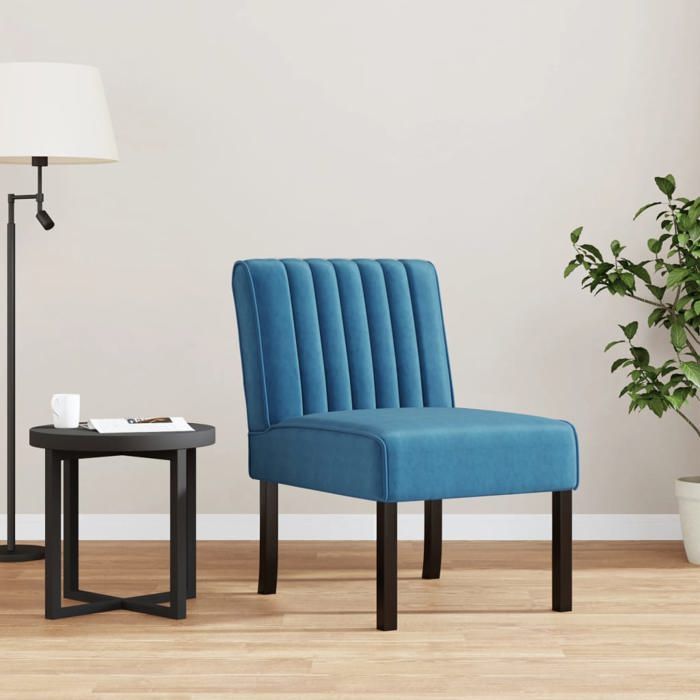 Printemps/été 2025 Fauteuil sans accoudoirs bleu velours - 48x64x72 cm LV238