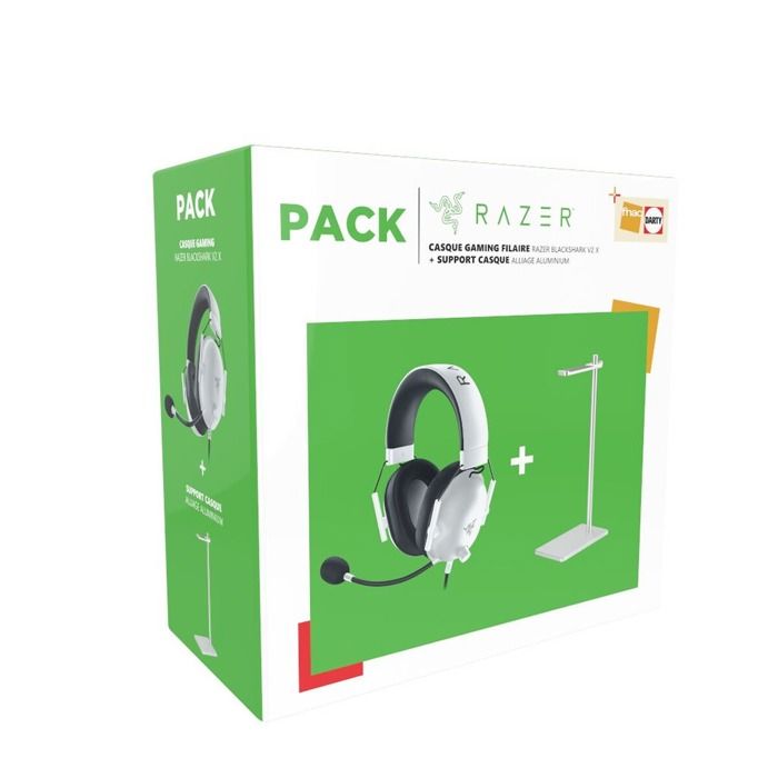 Pack FNAC Blackshark V2 X filaire Esports Multiplateforme Microphone Cardioide RZ04 03240700 R3M1 + Support casque en aluminium - vue 4