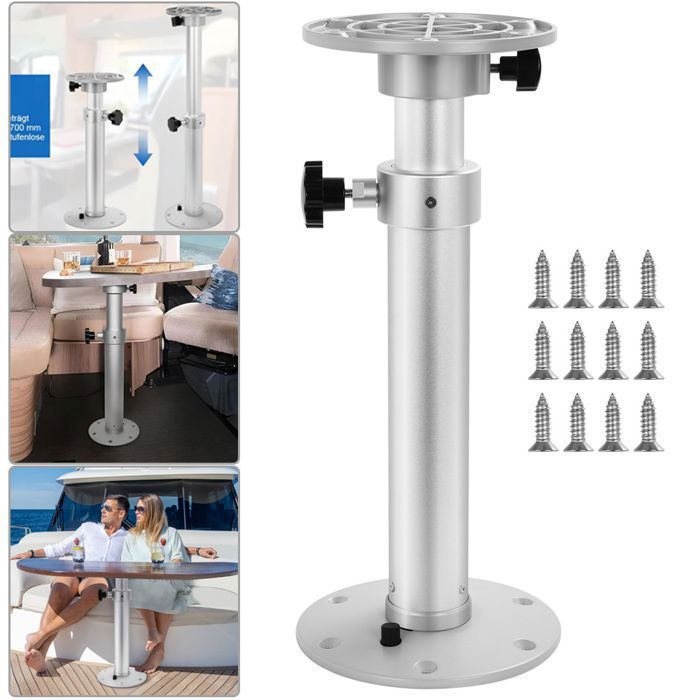 Pieds De Table Rotatifs Et Pliables En Alliage Aluminium – Pour Camping-car, Caravane, Bateau – Charge 100 Lbs, Réglables En Hauteur - 10